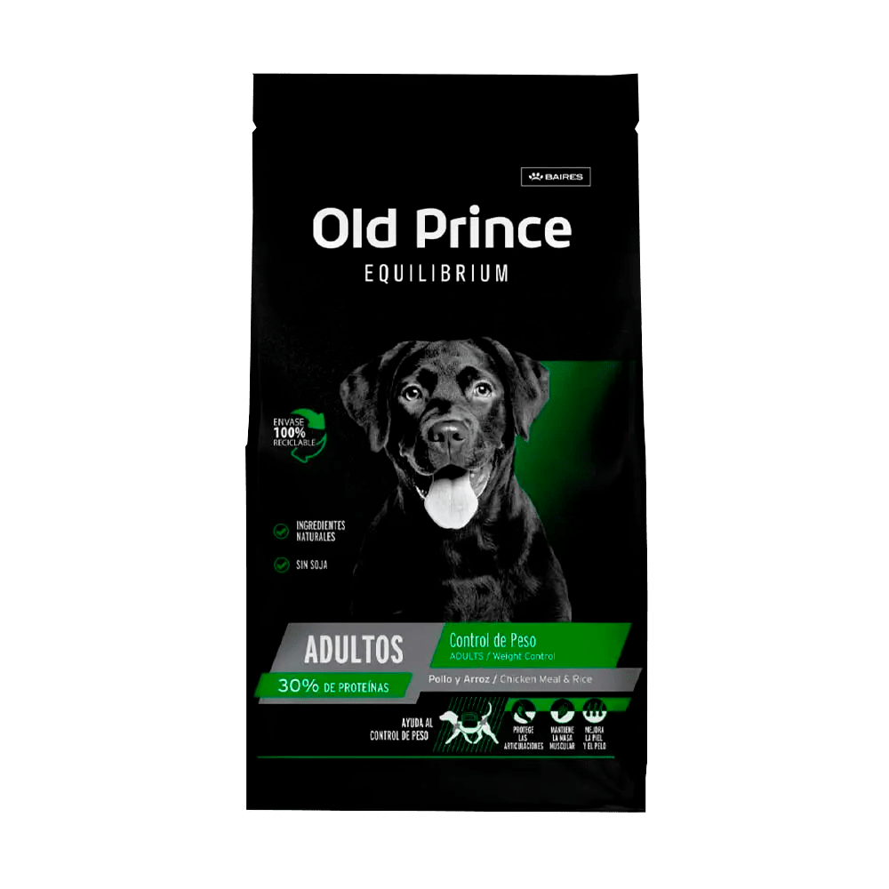 Old Prince Dog Pollo y Arroz Weight Control Adultos Todas las Razas 15 Kg.