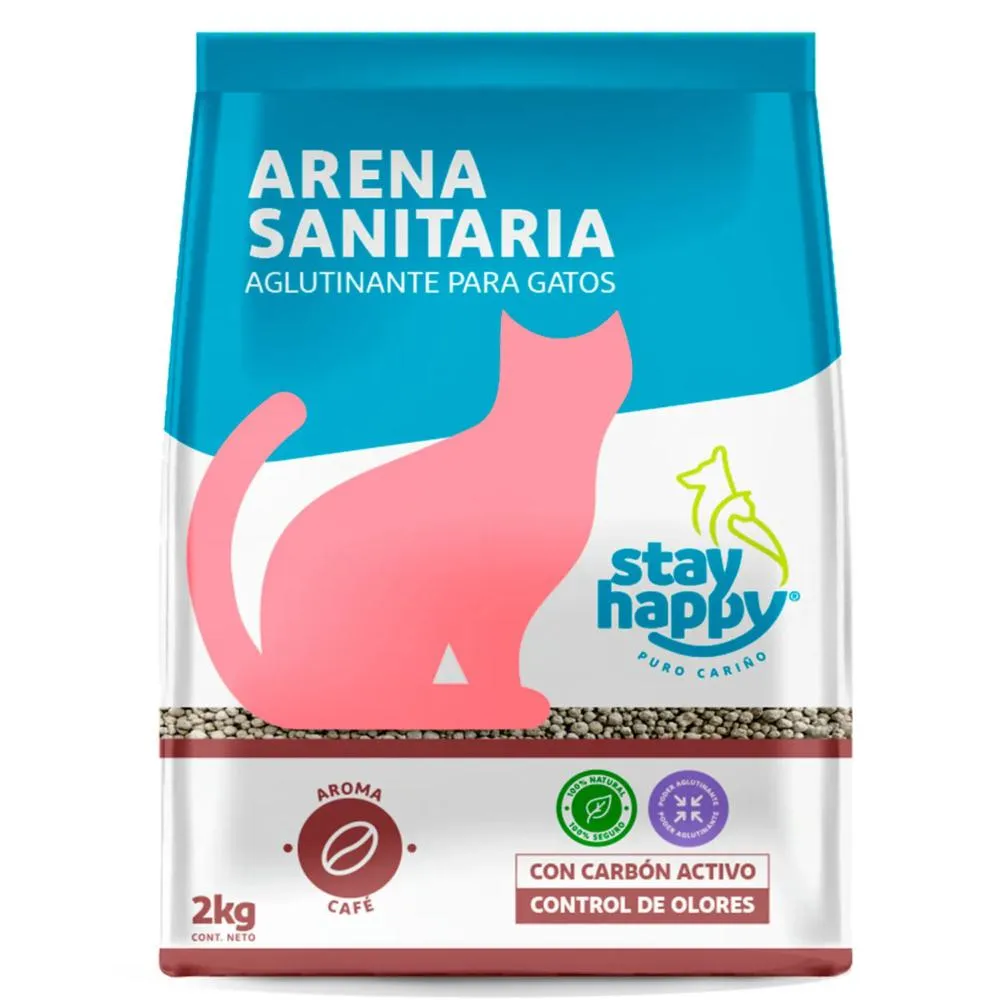 Arena Aglutinante Stay Happy Aroma Café 2 KG