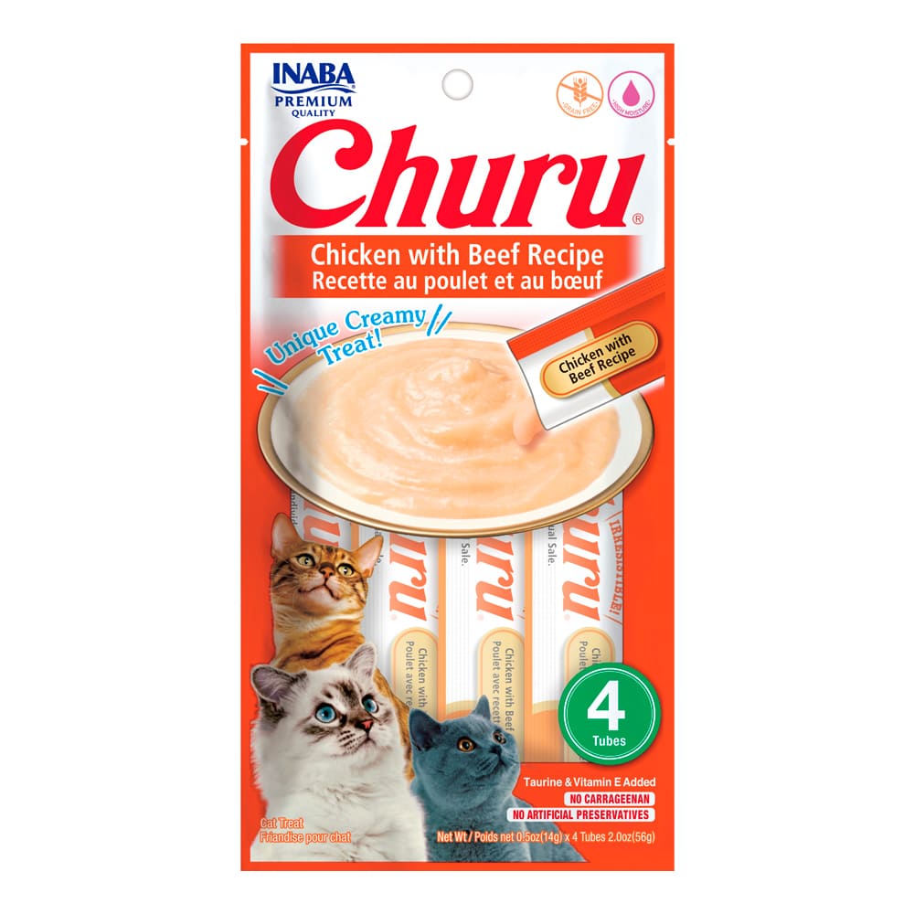 Churu Cat Receta De Pollo Con Carne (4 Tubos) 56 Grs.