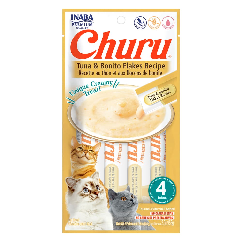Churu Cat Receta De Atún Con Hojuelas de Bonito (4 Tubos) 56 Grs.