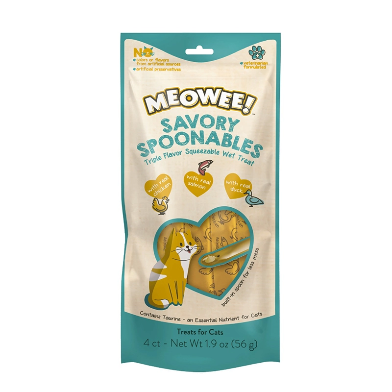 Snacks Cat Meowee Savory Spoonables Pollo, Salmón Y Pato 56 GR