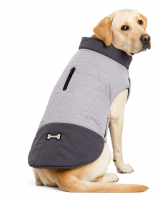 Parka Reversible Con Huesito Talla M Gris