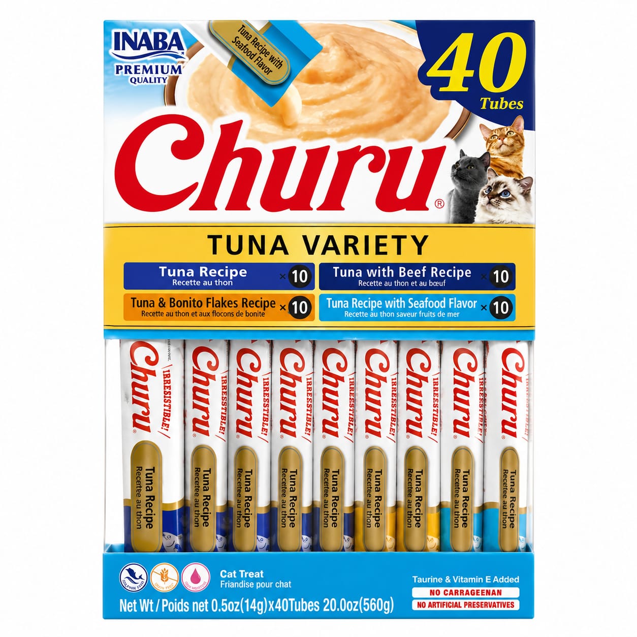 Churu Cat Variedades De Atun Caja 14 gr. X 40 tubos (580 gr.)