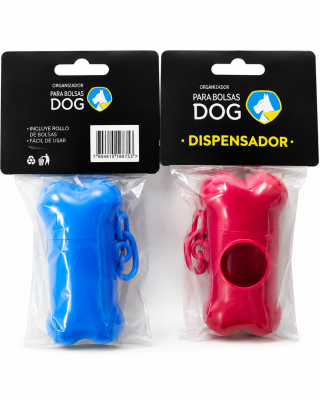 Dispensador De Bolsas Para Fecas Huesito Azul