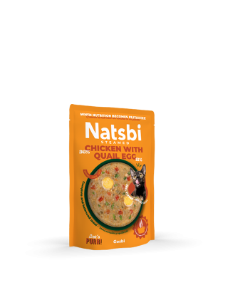 Natsbi Cat Steamed Chicken With Quail Egg 80 GR