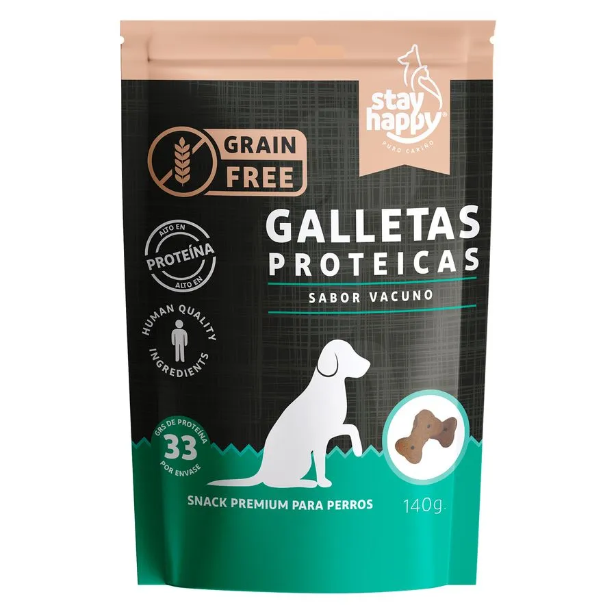Stay Happy Galletas Proteicas Vacuno 140 GR.