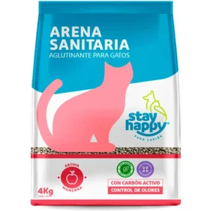 Arena Aglutinante Stay Happy Aroma Manzana 4 KG