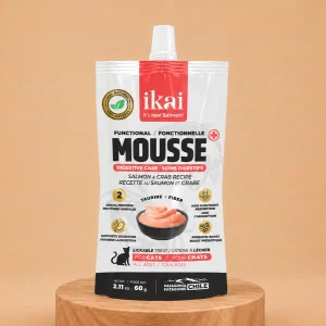 IKAI Mousse Cuidado Digestivo Salmón Y Cangrejo Cat 60 grs.