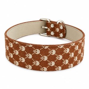 Collar Calaveras Cuero Grande Cafe